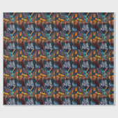 Vrolijke kerstviering in de winter cadeaupapier (Vlak)