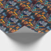 Vrolijke kerstviering in de winter cadeaupapier (Hoek)