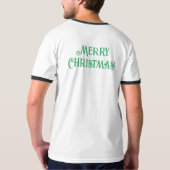 Vrolijke Kerstviering Wensen Gedrukte Ringer T-shirt (Achterkant)
