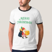 Vrolijke Kerstviering Wensen Gedrukte Ringer T-shirt (Voorkant)