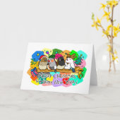 Vrolijke kerstvinken kaart (Gele Bloem)