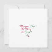 Vrolijke kerstvrouw en blauwe kerstboom kaart (Achterkant)