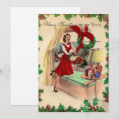  vrolijke kerstvrouw feestdagenkaart (Voorkant / Achterkant)