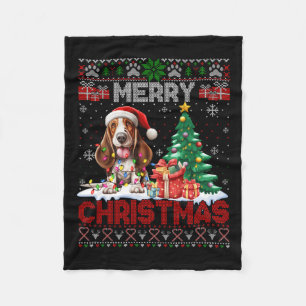 Vrolijke Kerstweddenschap Hound Hondenliefhebbers  Fleece Deken