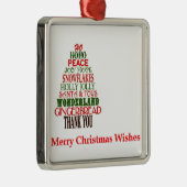 "VROLIJKE KERSTWENS OP EEN KERSTVERSIERING" METALEN ORNAMENT (Rechts)