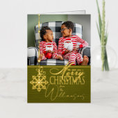 Vrolijke Kerstwensen Foto Kerstmis Kaart (Voorkant)