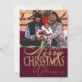 Vrolijke Kerstwensen Foto Kerstmis Kaart (Voorkant)