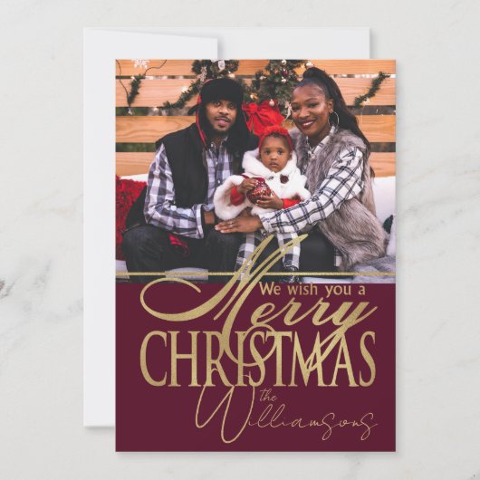 Vrolijke Kerstwensen Foto Kerstmis Kaart (Voorkant)
