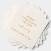 Vrolijke kerstwensen Gelukkig Nieuwjaar Folie Servetten (Insitu (Gestapeld))