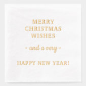 Vrolijke kerstwensen Gelukkig Nieuwjaar Folie Servetten (Voorkant)