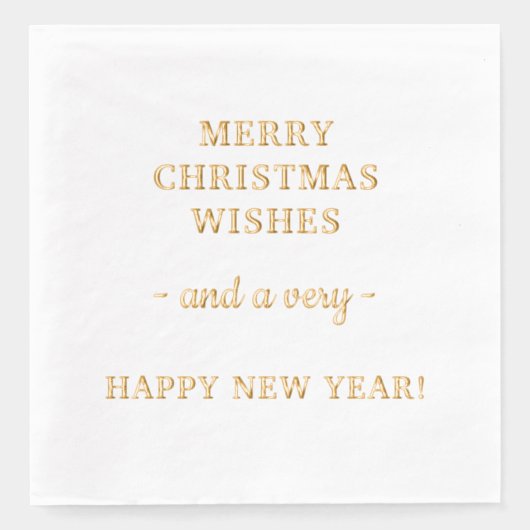 Vrolijke kerstwensen Gelukkig Nieuwjaar Folie Servetten (Voorkant)