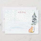 Vrolijke kerstwensen gepersonaliseerde vos notitiekaartje (Voorkant)