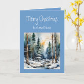 Vrolijke kerstwensen geweldige verpleegster kaart (Gele Bloem)