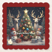 "Vrolijke kerstwensen" Kartonnen Onderzetters (Voorkant)