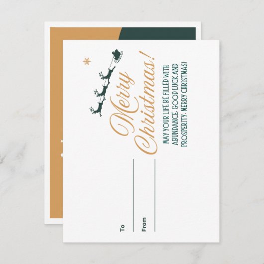 Vrolijke kerstwensen Vakantie Kaart (Voorkant / Achterkant)