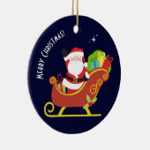 Vrolijke kerstwensen van de Kerstman Keramisch Ornament (Rechts)