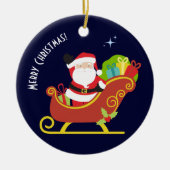 Vrolijke kerstwensen van de Kerstman Keramisch Ornament (Voorkant)