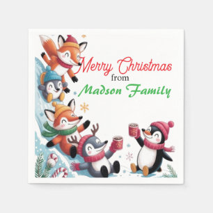 Vrolijke kerstwensen van Madson Family Servet
