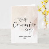 Vrolijke kerstwensen voor collega-werknemer vriend kaart (Gele Bloem)