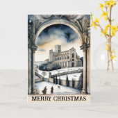 Vrolijke kerstwensen voor de abdij van Montmajour Kaart (Gele Bloem)