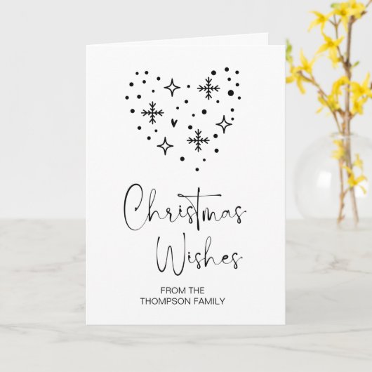 Vrolijke kerstwensen voor familie en vrienden kaart (Gele Bloem)