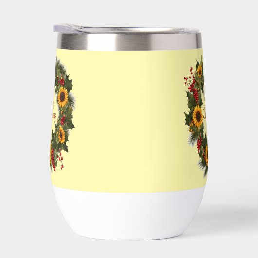 Vrolijke Kerstwijn Zonnebloem Krans Holly Joy (Rechts)