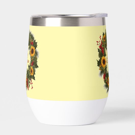 Vrolijke Kerstwijn Zonnebloem Krans Holly Joy (Links)