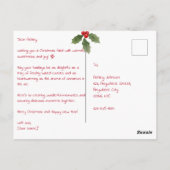  vrolijke kerstwinterscène typografie briefkaart (Achterkant)