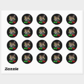 Vrolijke Kerstwolf Drie Santa Elf Labrador Retr Ronde Sticker (Vel)