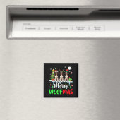 Vrolijke Kerstwolf Drie Santa English Springer Magneet (Insitu (Vaatwasser))