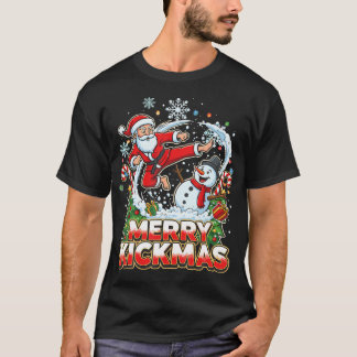 Vrolijke Kickmas Afzichtelijke Kerst Jiu Jitsu Gra T-shirt