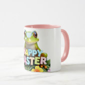 Vrolijke kikker Bloemen Gelukkig Pasen Mok (Voorkant rechts)