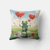 Vrolijke kikker rode ballonnen kussen (Achterkant)