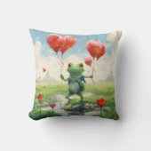 Vrolijke kikker rode ballonnen kussen (Voorkant)