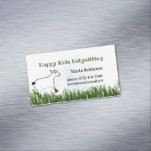 Vrolijke Kinder babysitten Magnetisch Visitekaartje (Voorbeeld)