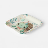 Vrolijke Kinder Schattigee schildpad Verjaardagsfe Papieren Bordje (Gebogen)