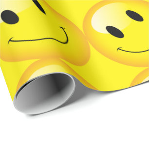 Vrolijke Kinder Tiener partij Emoji Gezichten Cadeaupapier