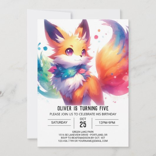 Vrolijke kinderen Fox Verjaardag Kaart (Voorkant)