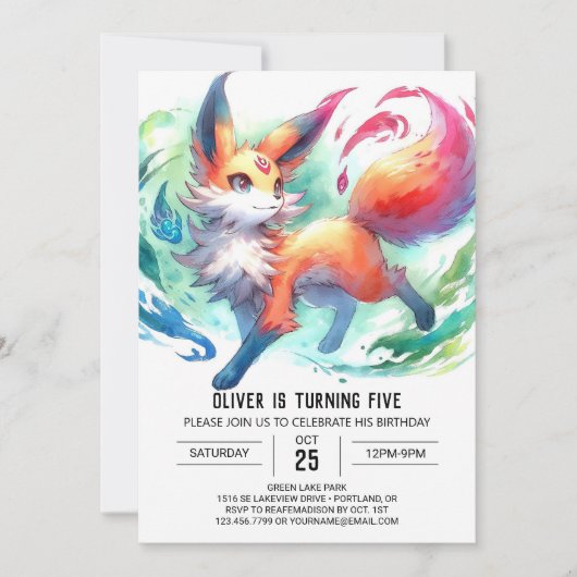 Vrolijke kinderen Fox Verjaardag Kaart (Voorkant)