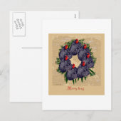 Vrolijke kippen kransgeschenken feestdagenkaart (Voorkant / Achterkant)