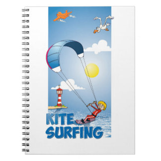 Vrolijke kite surf afbeelding notitieboek