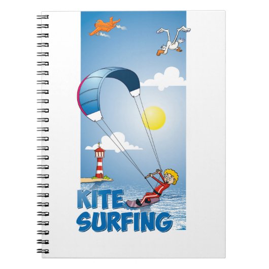 Vrolijke kite surf afbeelding notitieboek (Voorkant)