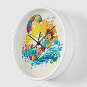 Vrolijke kite surfing illustratie. (Hoek)