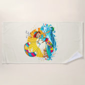 Vrolijke kite surfing illustratie. strandlaken (Voorkant)