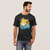 Vrolijke kite surfing illustratie.  t-shirt (Voorkant volledig)