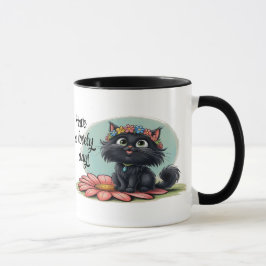 Vrolijke Kitten op een Bloem - Lach met Ons! Mok