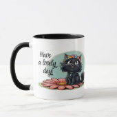 Vrolijke Kitten op een Bloem - Lach met Ons! Mok (Links)