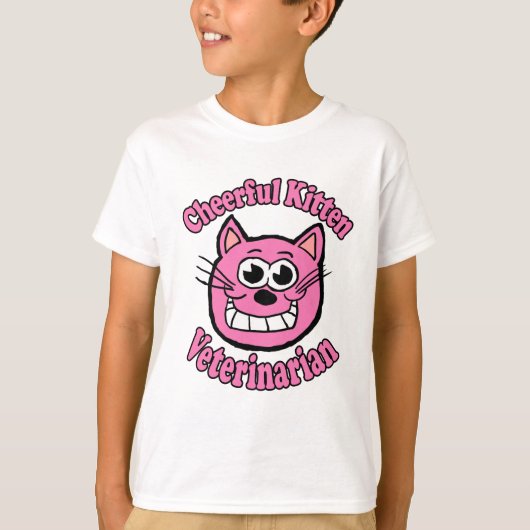 Vrolijke Kittens Dierenarts T-shirt (Voorkant)