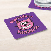 Vrolijke Kittensdierarts Kartonnen Onderzetters (Schuin)