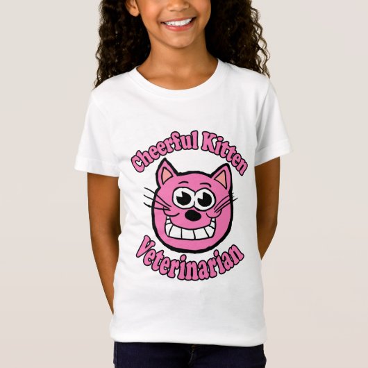 Vrolijke Kittensdierarts T-shirt (Voorkant)